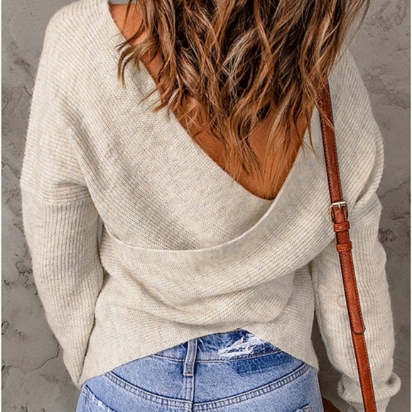 Apricot Criss Cross Longsleeve Sweater - Picture 2 of 5